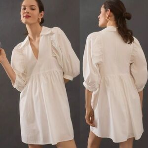 Hunter Bell White Noah Collared Shift Dress